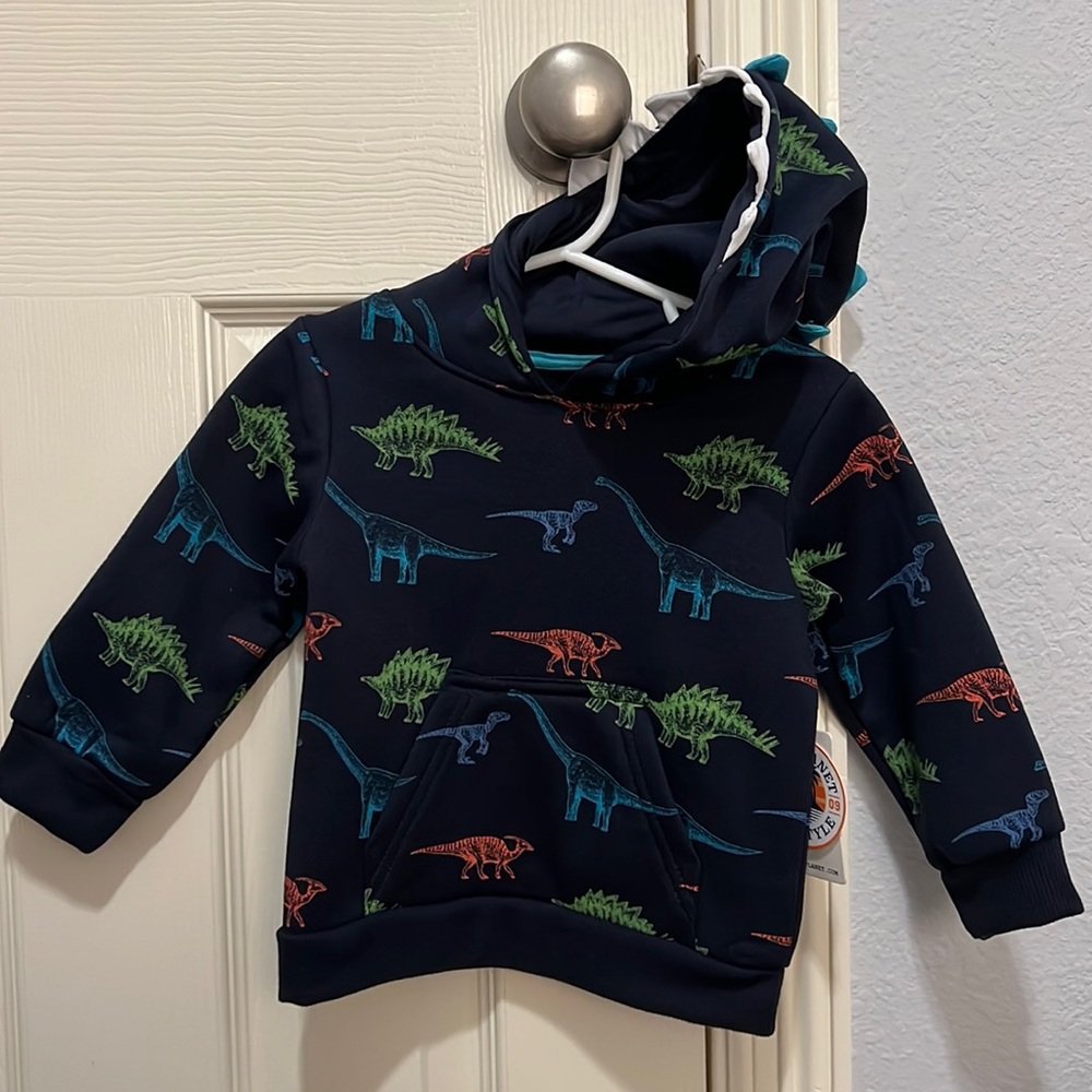 Free Planet Boys Dinosaur Hoodie - navy blue 18M infant